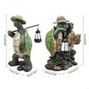  Garden Statue for Turtle Figurine Hiking Tortoise with Straw Hat Animal Sculptur