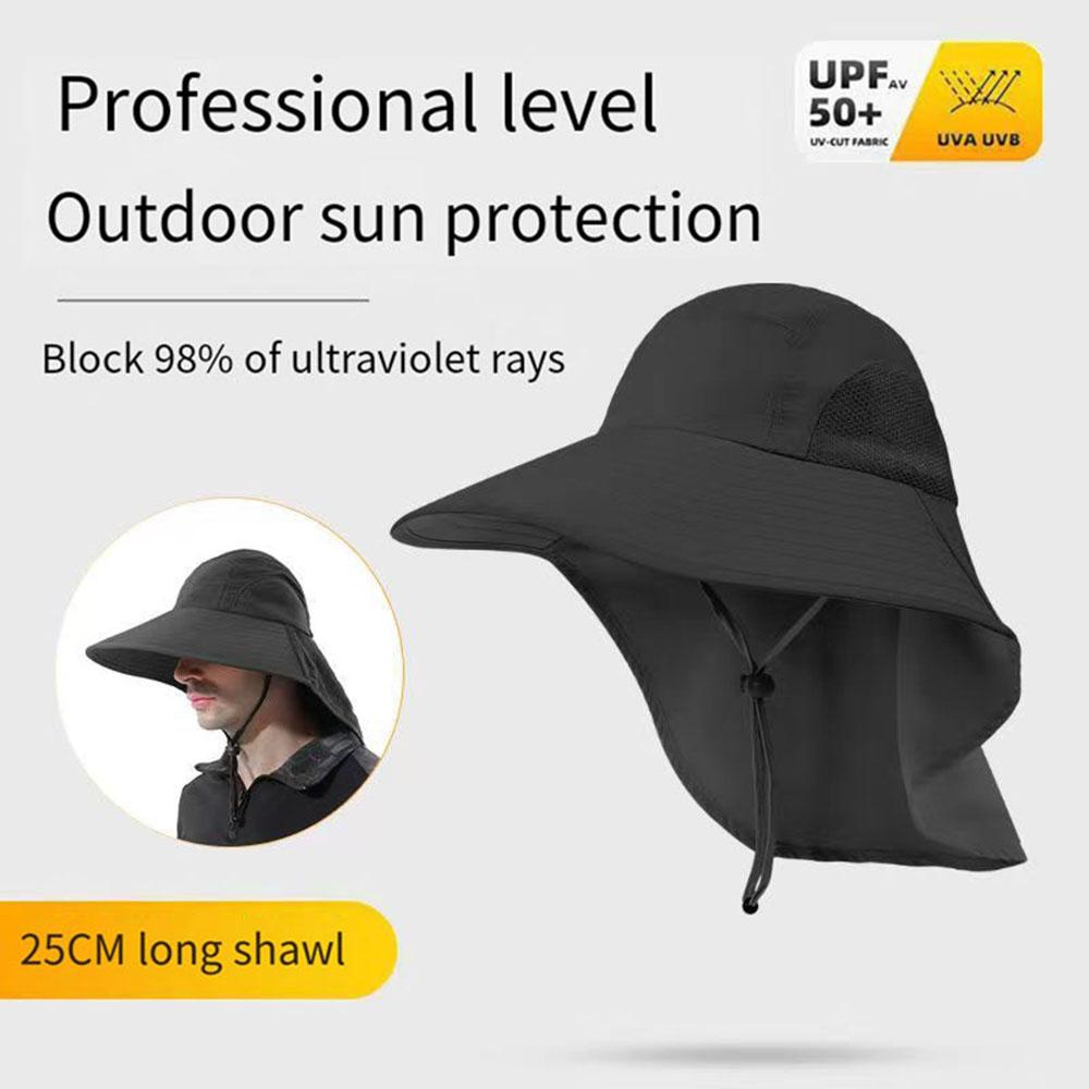 New Summer Sun Hat For Men Women Outdoor UV Sun Protection Wide Brim Fisherman Hat With Face Cover Neck Flap Fishing Hiking Hats