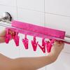 Bathroom Rack Clothespin Travel Portable Folding Clothes Towel Hanger 6 Clips