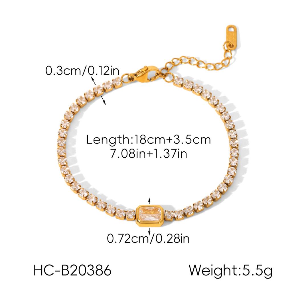 Titanium Steel Zircon Bracelet Minimalist Luxury Jewelry Versatile Elegant Women's Bracelet