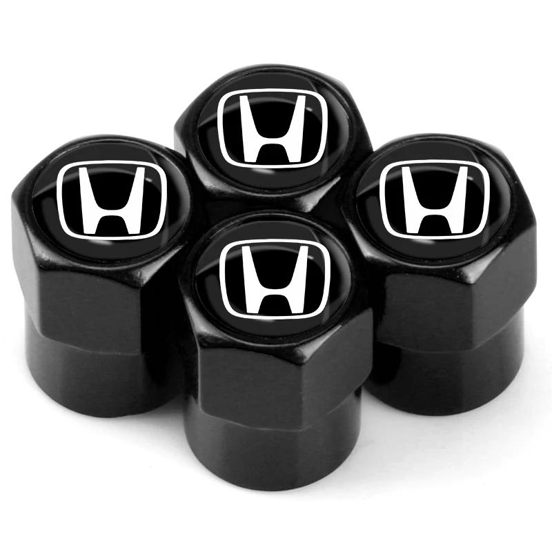 4PCS Metal Car Wheel Tire Valve Caps Stem Cover Car Accessories For Honda Civic XR-V HR-V City Accord Odyssey Spirior CRV Jazz akg256
