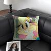 L-Lola Bunnyy Cartoon Cushion Cover Natural Linen Organic Fabric Double-Sided Printing Sofa Home Decor Gift Pillow Case