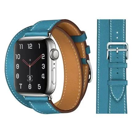 Genuine Leather Bracelet Strap For Apple Watch Band 45mm 49mm 41mm 44mm 42mm 46mm Leather Wristband iWatch Ultra 11 10 9 8 7 6 5