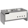 3 Height Adjustable Raised Dog Bowls, Dog Feeding Storage Station W/ Slow Feeder Mat, 2 Stainless Steel Bowls