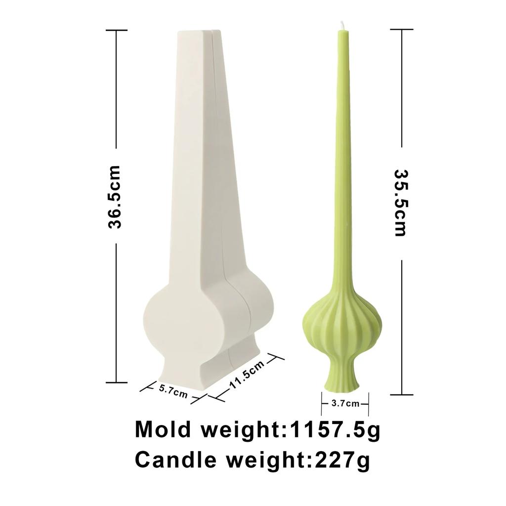DIY Tall Ribbed Pillar Candle Molds Taper Spiral Silicone Mould Geometric Soy Wax Mold Vase Shaped Candle Mold Roman Column Mold