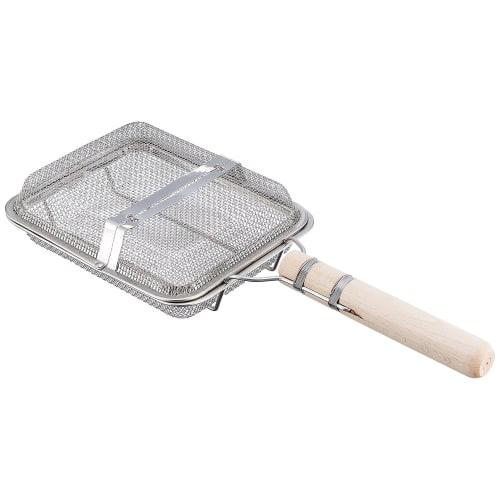 Endo Shoji TKG Ginkgo Roast, Square, Perfect for Roasting Small Beans, Chestnuts, and More. Wooden Handle Keeps the Pot Cool. Total Length: 410mm, Wid