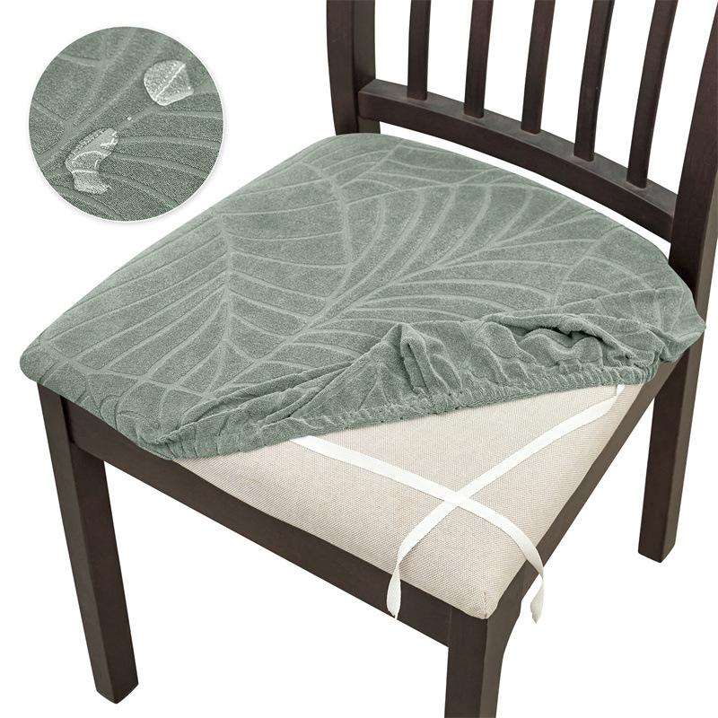 Leaf Jacquard Cloth Elastic Home Hotel Dining Chair Leisure Chair Strap Chair Seat Cover Seat Cover Seat Cover Seat Cover