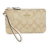 Coach Corner Zip 16 Double Layer Monogram Print Double Zipper Clutch Women Clutch Light-Khaki White 87591-IMDQC