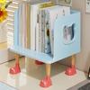 Yousheng Cute Bookends Organizer for Desk Pastel Kids Book Holder Shelf with Multi-Compartment, Anti-Tip Base & Open Design, Study Decor for Textbooks