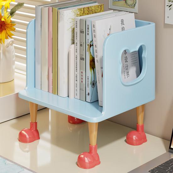 Yousheng Cute Bookends Organizer for Desk Pastel Kids Book Holder Shelf with Multi-Compartment, Anti-Tip Base & Open Design, Study Decor for Textbooks