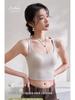 Women's Summer Sling Tank Top with Integrated Padded Bra, Thin Style, Anti-Auxiliary Breast Bandeau.