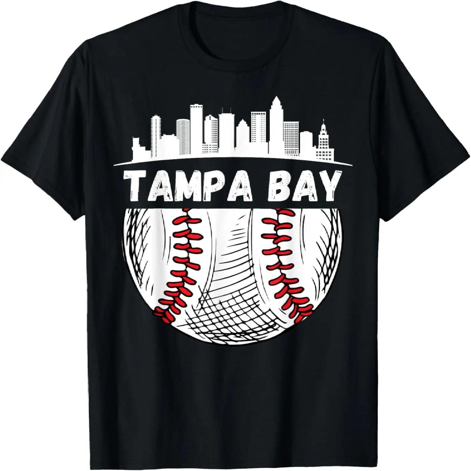 Vintage Tampa Bay Baseball Skyline Tampa Bay Baseball T-Shirt S