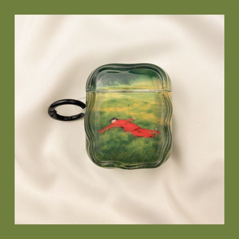 

Airpod3 for Apple Pro Earphone Case Second Generation Wireless Bluetooth 1 Third Generation Aipods2 Generation IPods Fourth Generation 5 5 Generation AirPods 4 [Green Lawn Oil Painting Boy] Send Hook