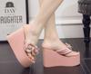 Comemore 11cm Flip Flop Wedges Heels Summer Sandals Slippers Woman Shoes Women Beach Shoe Light Thick Bottom Platform Flowers 41