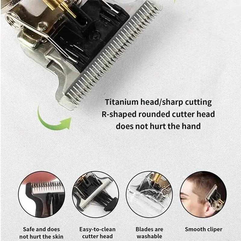 Vintage T9 Barber Clipper Rechargeable Cordless Hair Trimmer Kit For Men Professional Grade With Dragon Engraved Retro Design
