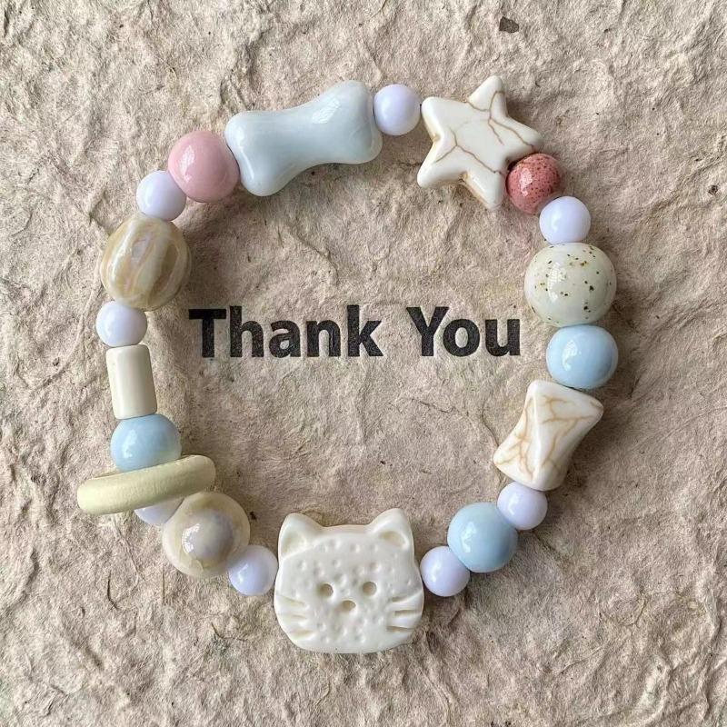 ceramic bracelet, cartoon cute blush puppy bracelet female Jingdezhen ceramic bracelet girlfriend gift
