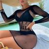 Women's Lingerie Costumes Women's Underwear Fishnet Lingerie See Through One Piece Outfits Clubwear Bodydress