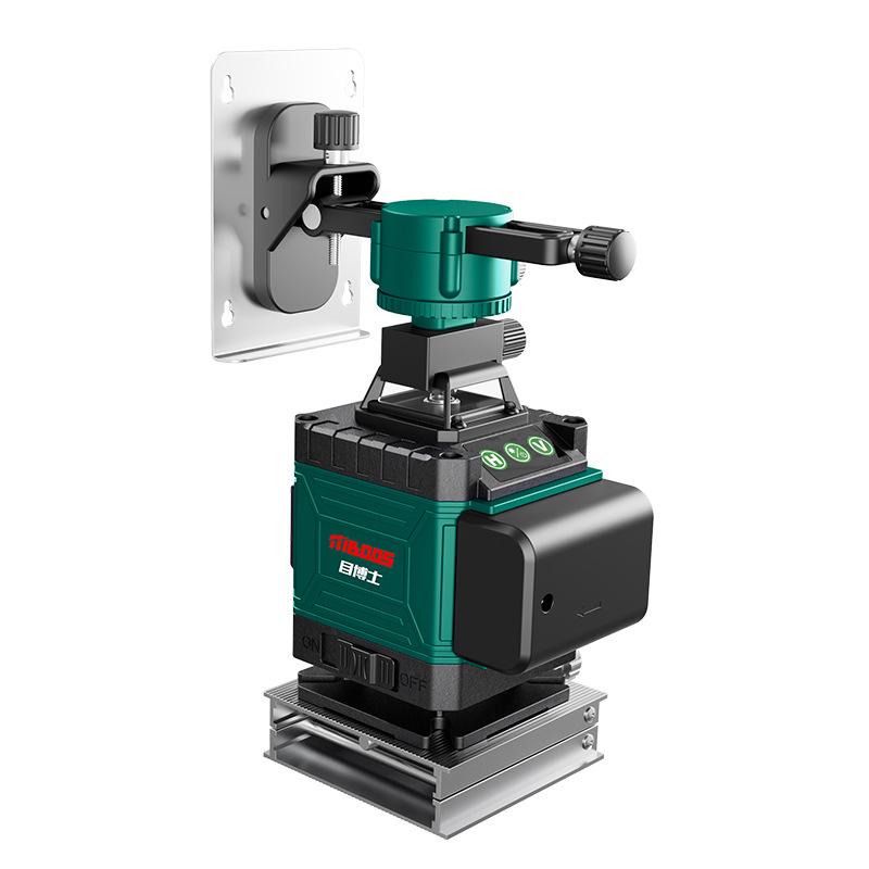 High Precision Green Infrared Laser Level: 12-Line Self-Leveling with Outdoor Strong Light for Walls & Floors