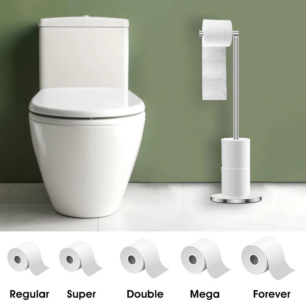 Non-slip Freestanding Toilet Paper Holder Rust-Proof Floor Standing Paper Dispenser  Bedroom