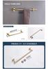 Luxury Brushed Gold Bathroom Accessory Set: Towel Rack, Bar, Paper Holder, Hook, Soap Dispenser.
