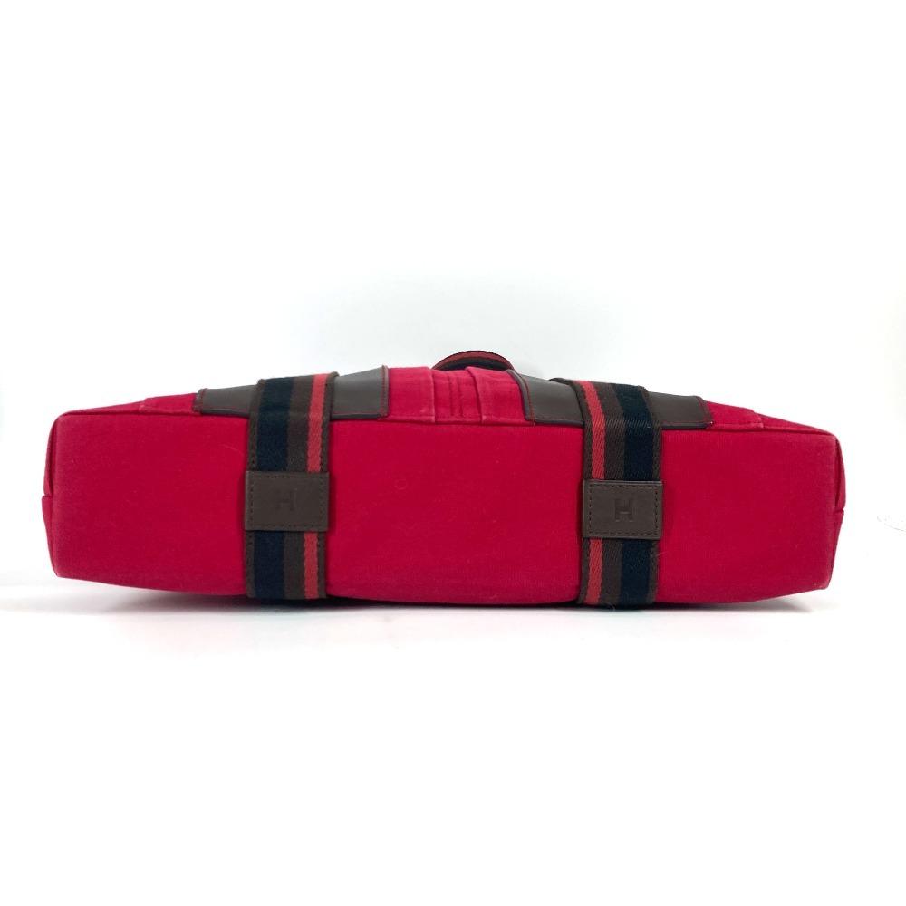HERMES Toroca Horizontal MM Bag Tote Bag Shoulder Bag Canvas Red/Black