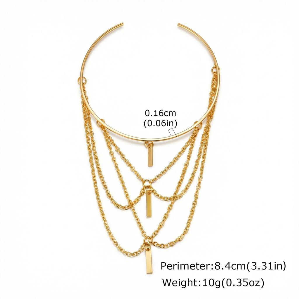 Gold Plated Open Upper Arm Bracelet for Women Multilayer Rectangle Charm Tassel Armband Cuff Bangle Boho Jewelry Party Summer