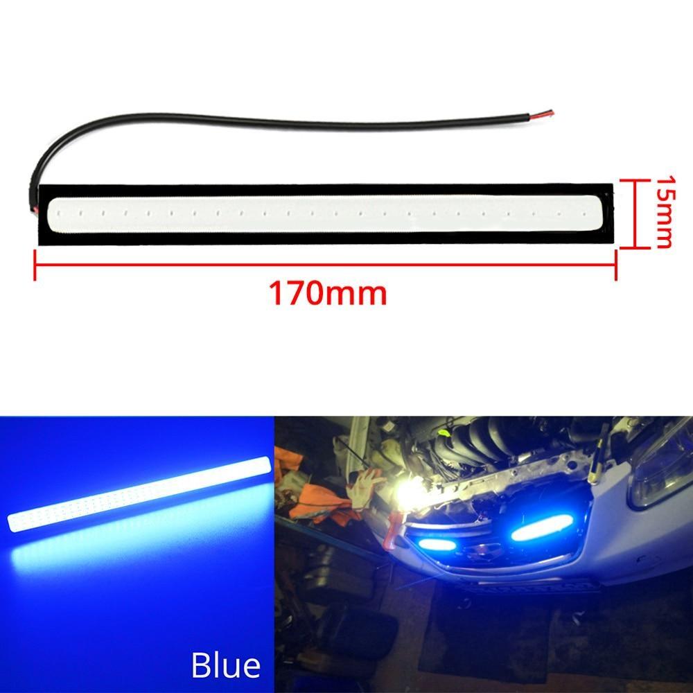 1X 17cm DRL Denní světlo Auto COB Mlhovka Kufr Světla pro denní svícení Automatické Vodotěsné Směrovka LED Osvětlení SPZ