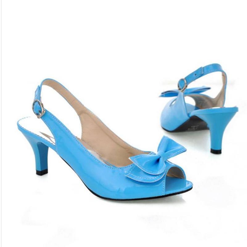 FOREADA Women Sandals Summer Shoes Woman Sandals Peep Toe High Heels Shoes Bow Ladies Heel Sandals Yellow Large Size 11 12 45 46