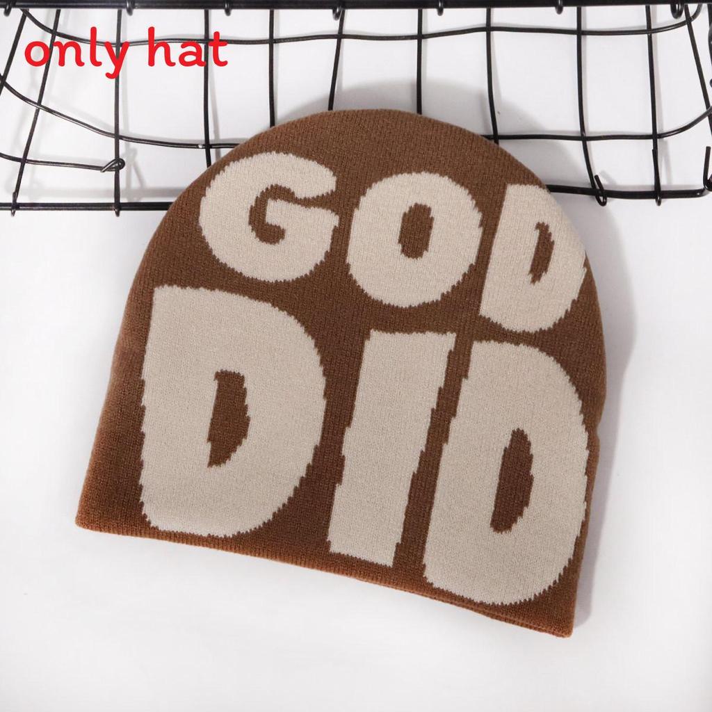 

Letter Fashion Pattern Women Casual Warm Knitted Hat For Autumn Winter And коричневый