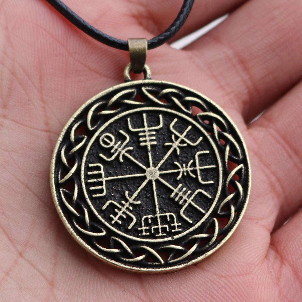 

Nordic Viking Rune Circle Amulet Pendant Necklace for Men