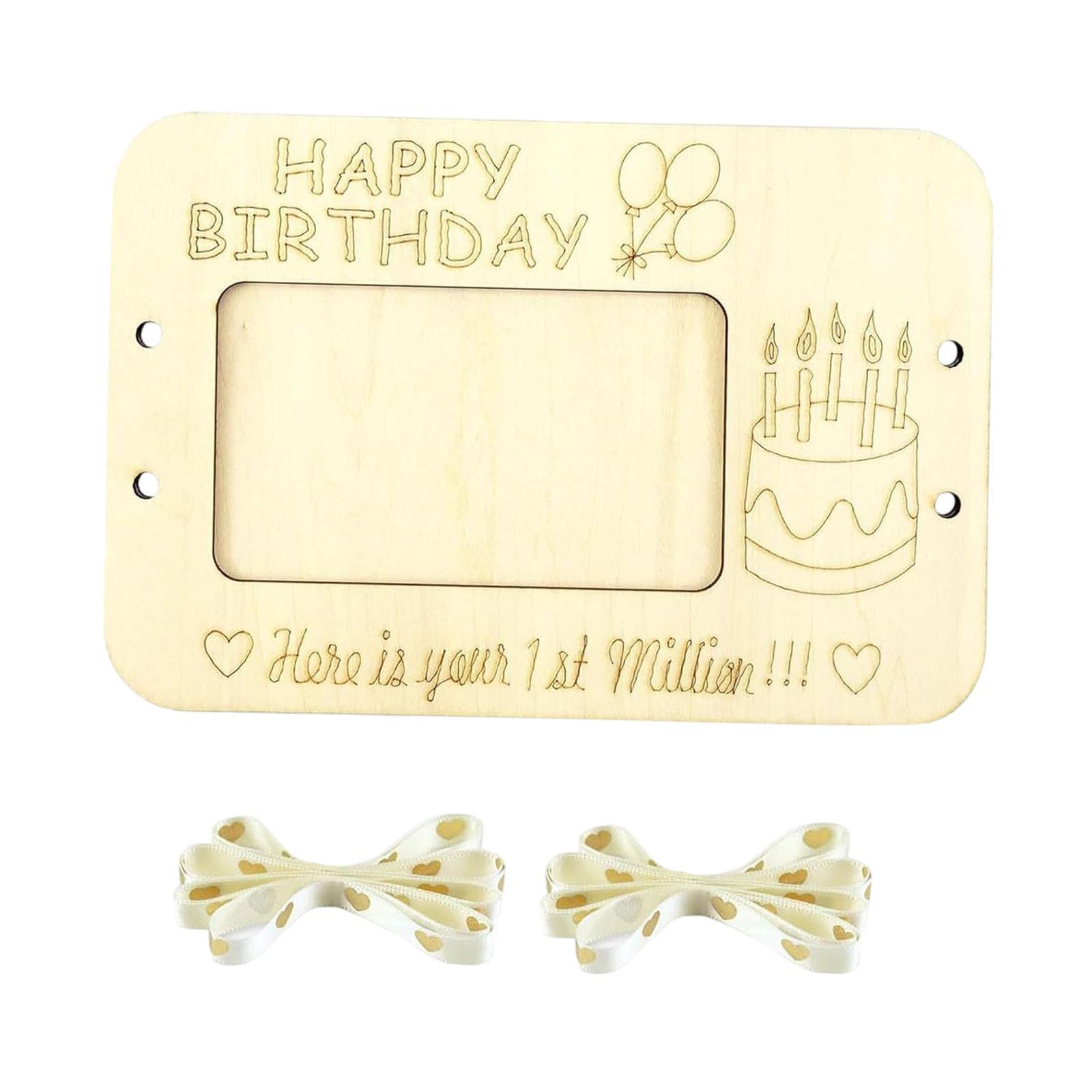 

Wooden Money Clip Display Stand Decor Engraved Funny DIY Crafts Decorative Wood Money Envelope for Birthday Centerpiece Gift