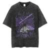 American Tops T-Shirt Ri Short Sleeve T-Shirt Batik Naruto Shirt Wear Man Washed Anime Vintage Style Short