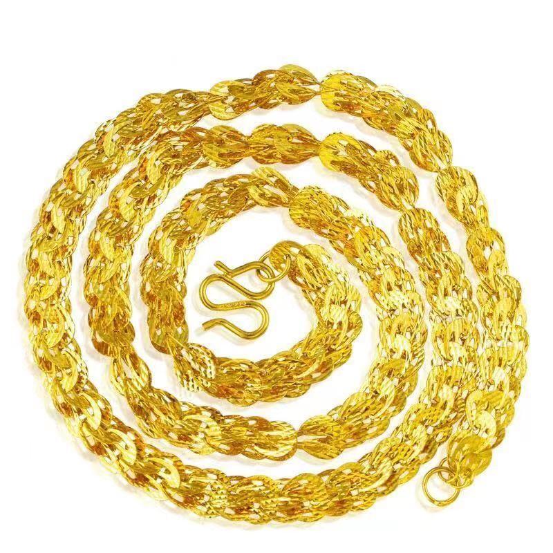 Vietnamese Gold-Plated Brass Phoenix Tail Necklace - Fashionable Clavicle Chain Gift for Ladies