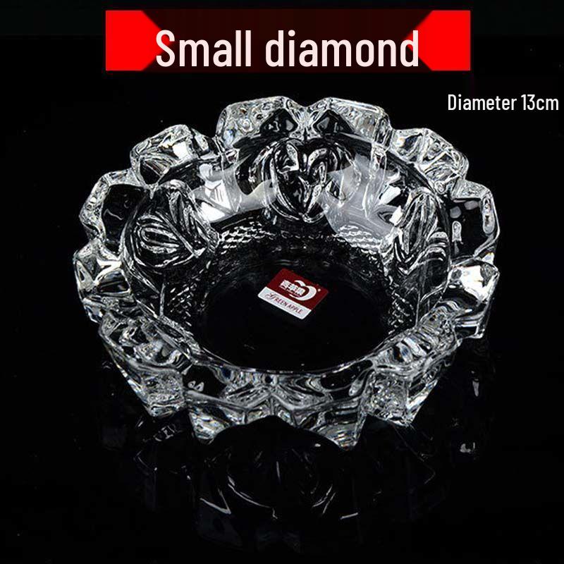 Premium Anti-Fly Ash Crystal Glass Ashtray for Stylish Living Rooms