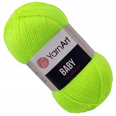 Yarnart Baby 100% Acrylic Yarn 50G Ultra Yellow Neon Green 8232