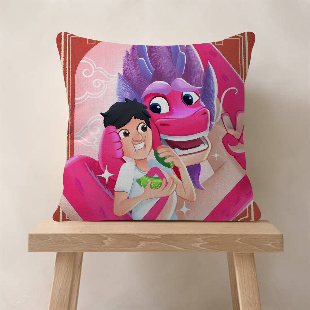 Cartoon Wish Dragon Movie Cushion Cover Pillowcase Upholstery Sofa Throw Pillow Home Decor Pillowcas