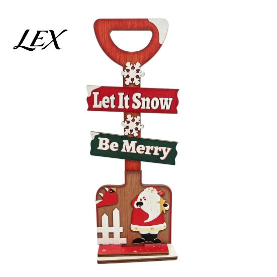 Creative Christmas Tree Decorations Ornament, Wooden Letter Sign Decorative Charming Xmas Tabletop Ornaments Compact Stable Party Supplies for Holiday