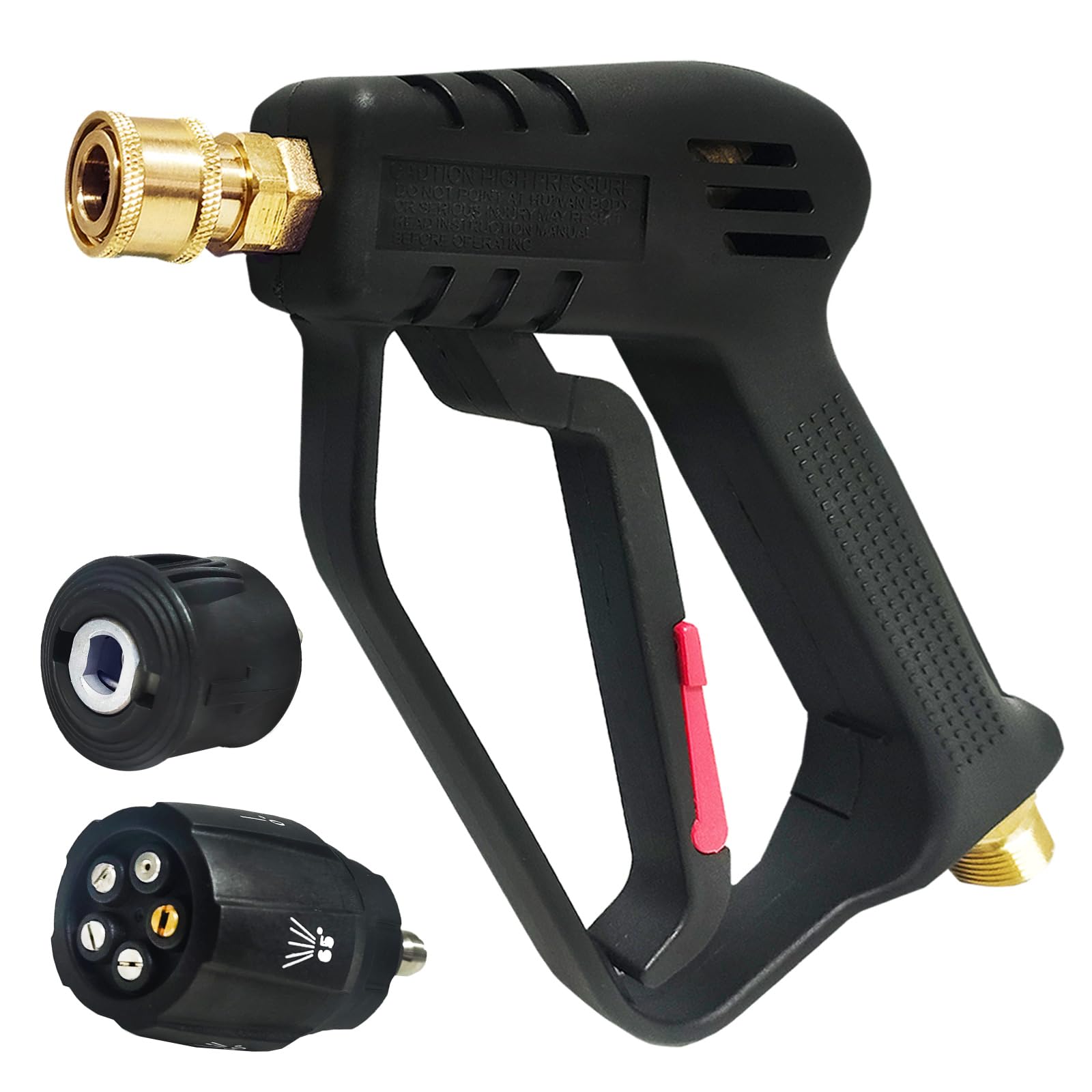 SELENEFF High-Pressure Washer Short Gun, Kärcher Compatible, 5-Stage Nozzle, Kärcher Nozzle, Gun Nozzle, Car Wash, Foam Gun, High-Pressure Washer