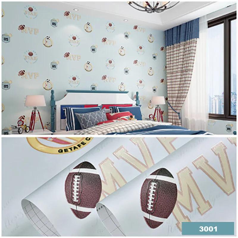 Embossed Star Moon Self Adhesive Wallpapers Home Decoration Mediterranean Boys Girls' Bedroom Self Adhesive Wallpaper