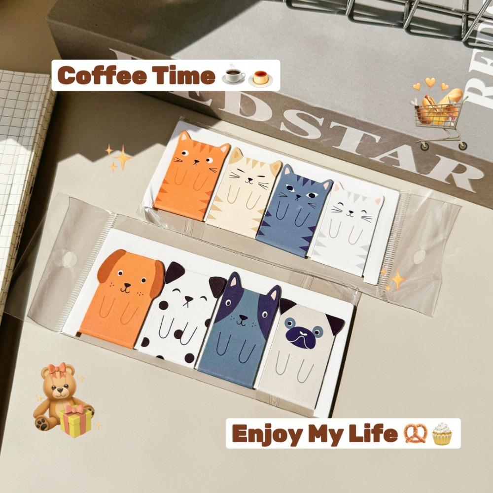 

Puppy/Kitten Magnetic Bookmark Animal Design Book Mark Good-looking Bookmark Students Reading Kitten