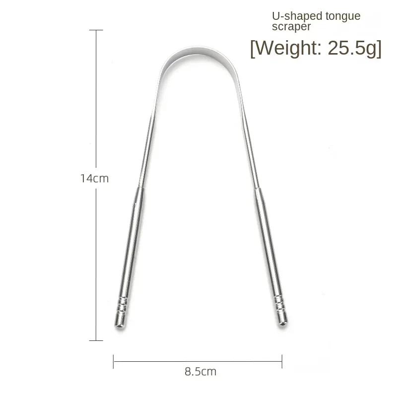 Non-Slip Handle Tongue Scraper Reusable Stainless Steel Portable Tongue Cleaner for Oral Hygiene