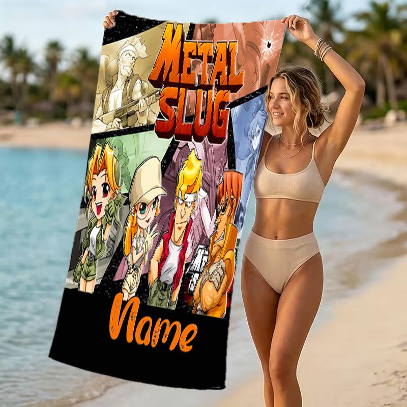 Customizable personalized beach towels Metal Slug themed designs.Suitable for the beach, yoga, sports;ideal as beach accessories