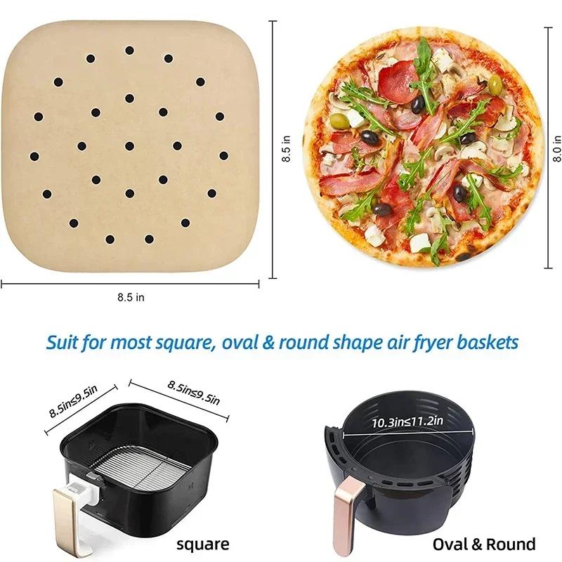 50/100Pcs Upgraded Air Fryer Parchment Paper Air Fryer Disposable Paper Liner Square Perforated Parchment Papers