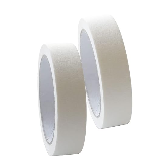 BRANSHERY Masking Tape Permacel Tape, 2-Piece Set, White, Width 25mm x 27.4m B09HQNQ7S9