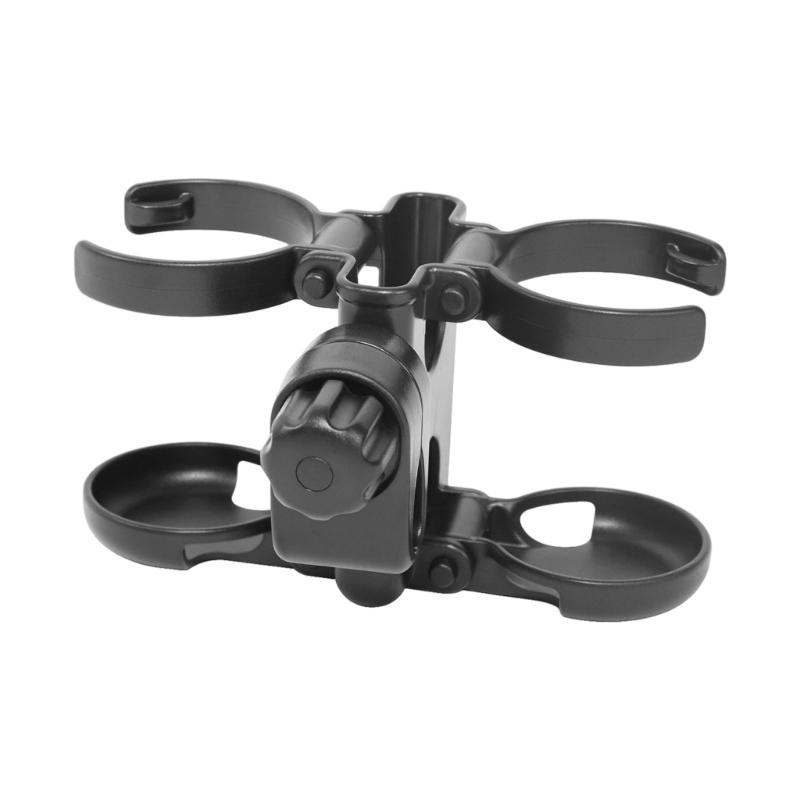 

Adjustable Strollers Cup Holder Phone Mount Stand 360 Swivel Clamp Compact Foldable Bottle Rack for Travel Parents чёрный