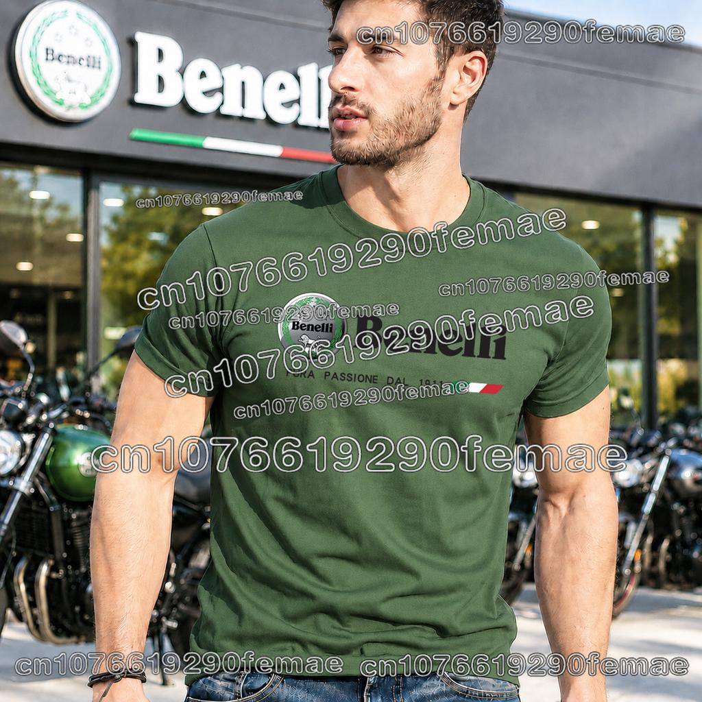 Klassisches Benelli Motorrad Grafik T-Shirt Unisex Weiche Baumwolle Outdoor Lässig Streetwear Mode Biker Shirt Bequemes Oberteil