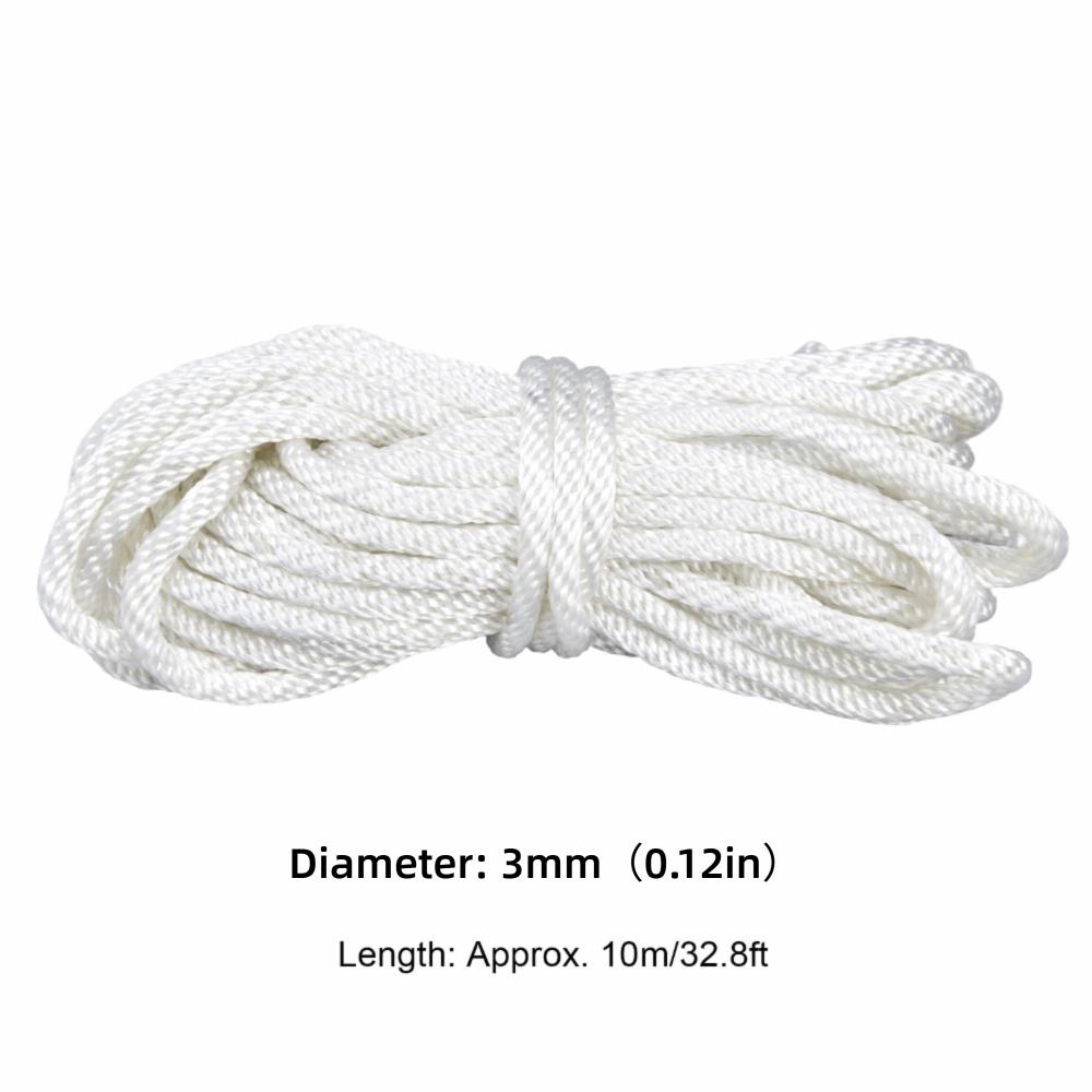 White Pull Cord Nylon Starter Rope Durable Recoil Starter Rope for GX160 Recoil Starter Chain Saw