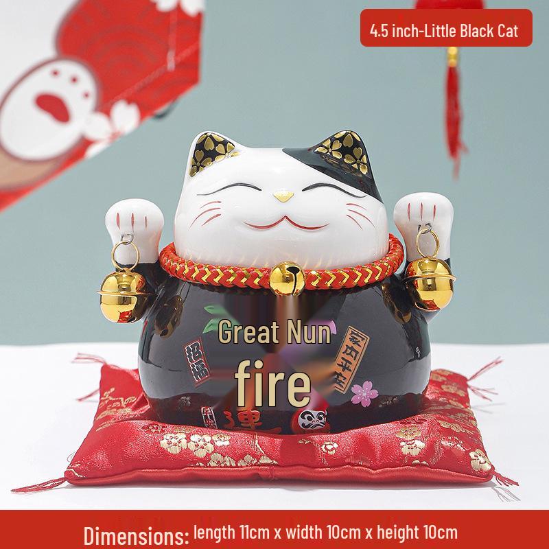 Creative Japanese Fortune Cat Ceramic Piggy Bank - Lucky Gift for Store Openings