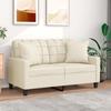 VidaXL 2-seater Sofa with Cream Pillows 120 Cm Faux Leather, Sofa, Loveseat, Living Room Sofa, Sofas, Upholstered Sofa, 3200799