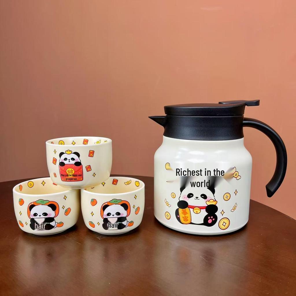 Panda Insulated Tea Pot, 316 Stainless Steel, Compact Size, Tea & Water Separation